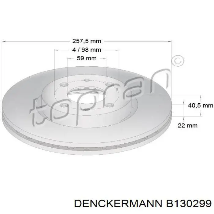 Купити B130299 Denckermann Ротор гальмівний