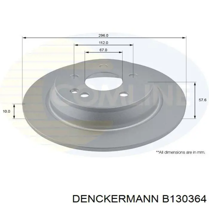 Диск гальмівний задній B130364 Denckermann