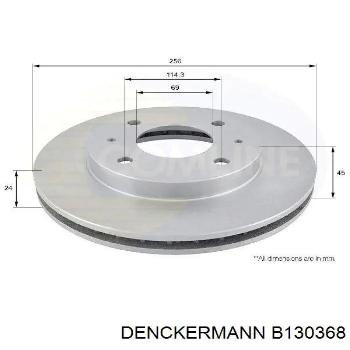 Диск переднього гальма Denckermann B130368 ціна, від 28.25 USD