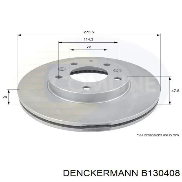 B130408 Denckermann Гальмо дискове переднє
