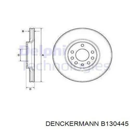 Диск переднього гальма Denckermann B130445 ціна, від 44.05 USD