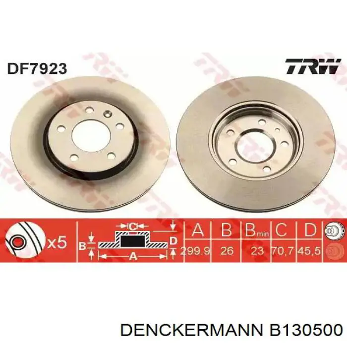 Диск гальмівний передній Denckermann B130500