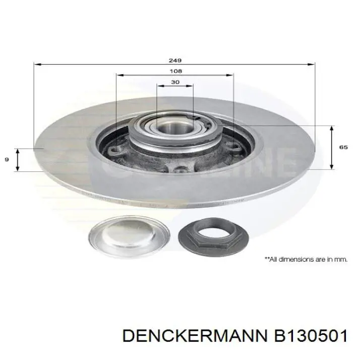 Купити B130501 Denckermann Диск заднього гальма