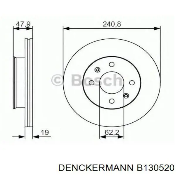 Диск гальмівний передній Denckermann B130520