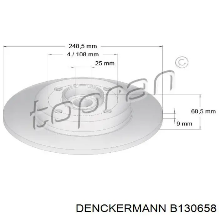 Задні дискові гальма Denckermann B130658 ціна, від 52.58 USD