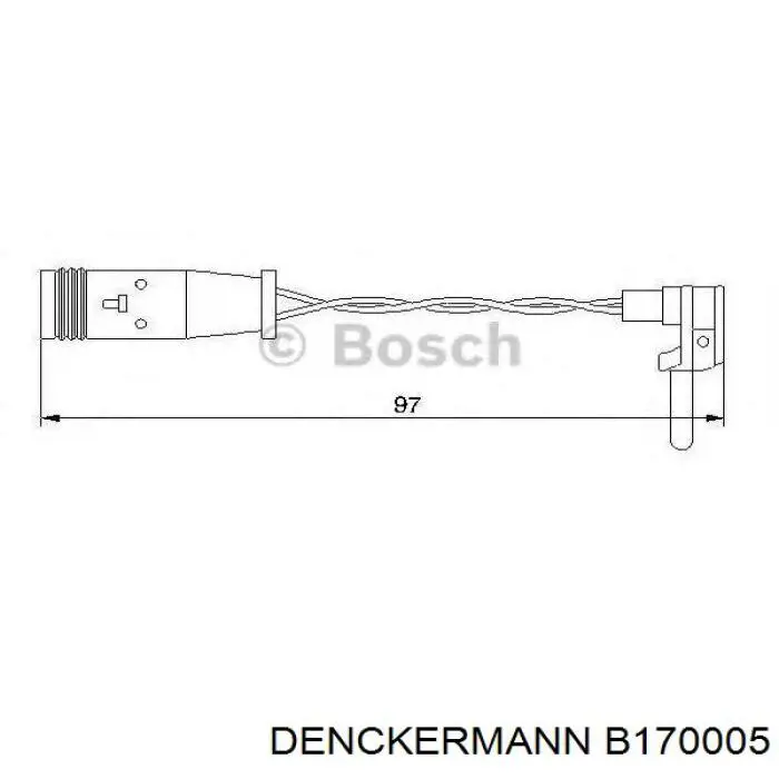 Купити B170005 Denckermann Датчик зносу гальмівних колодок, задній