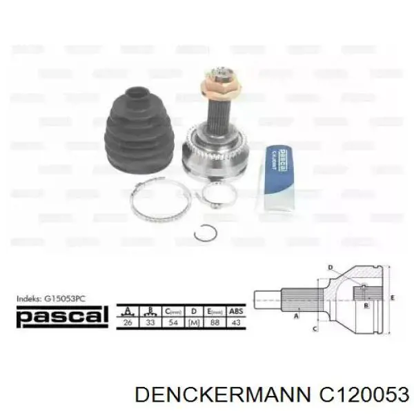 Купити C120053 Denckermann Шарнір приводу зовнішній