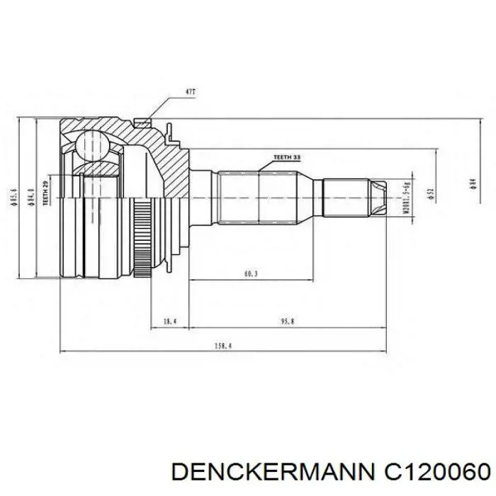 Купити C120060 Denckermann Шарнір приводу зовнішній
