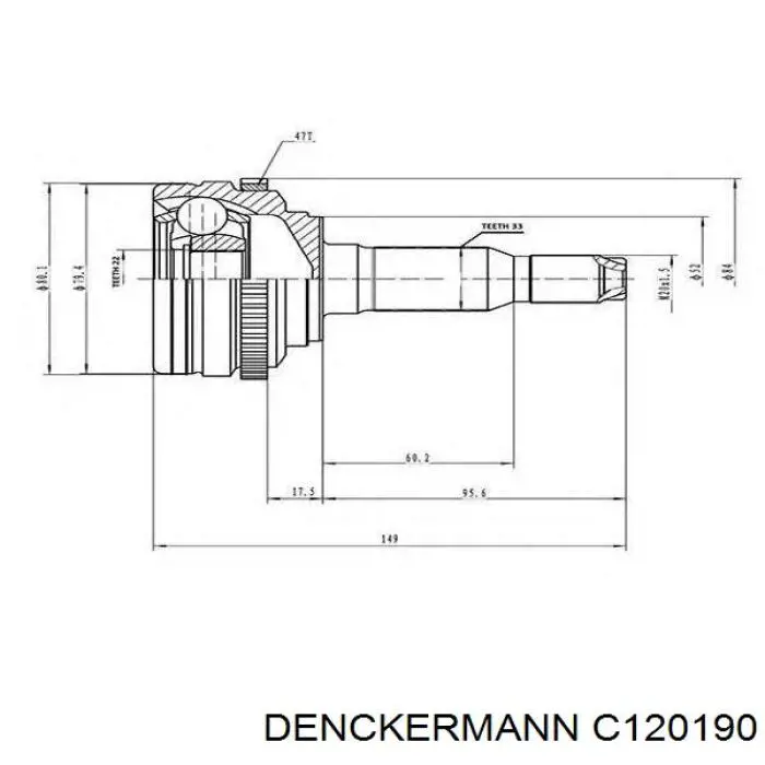 Граната колісна Denckermann C120190 ціна, від 24.78 USD