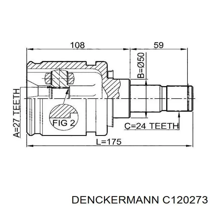 Купити C120273 Denckermann Шарнір приводу зовнішній