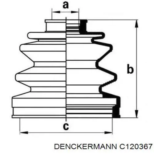 C120367 Denckermann Граната зовнішня передня ліва