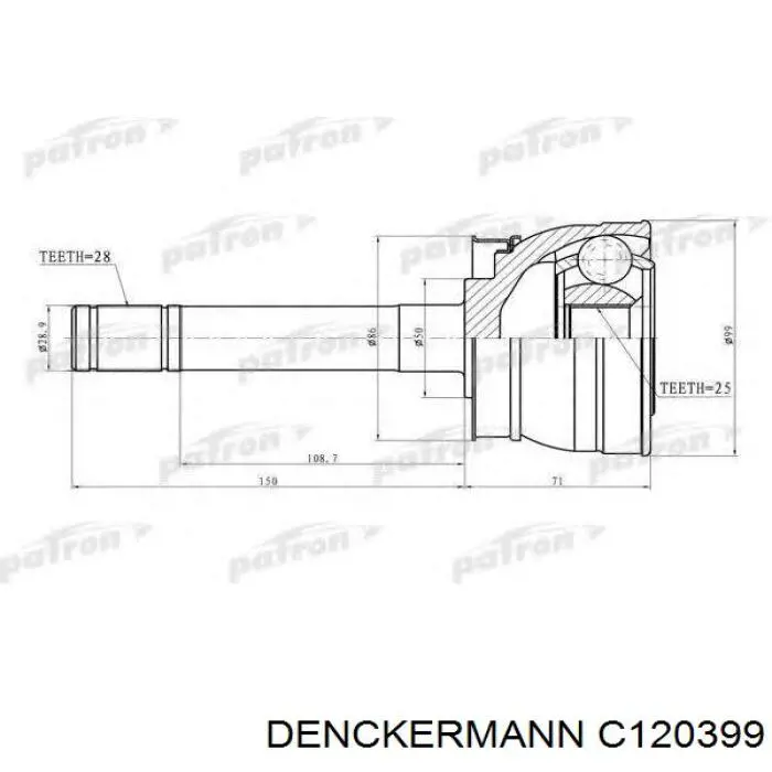 Граната колісна Denckermann C120399 ціна, від 37.20 USD