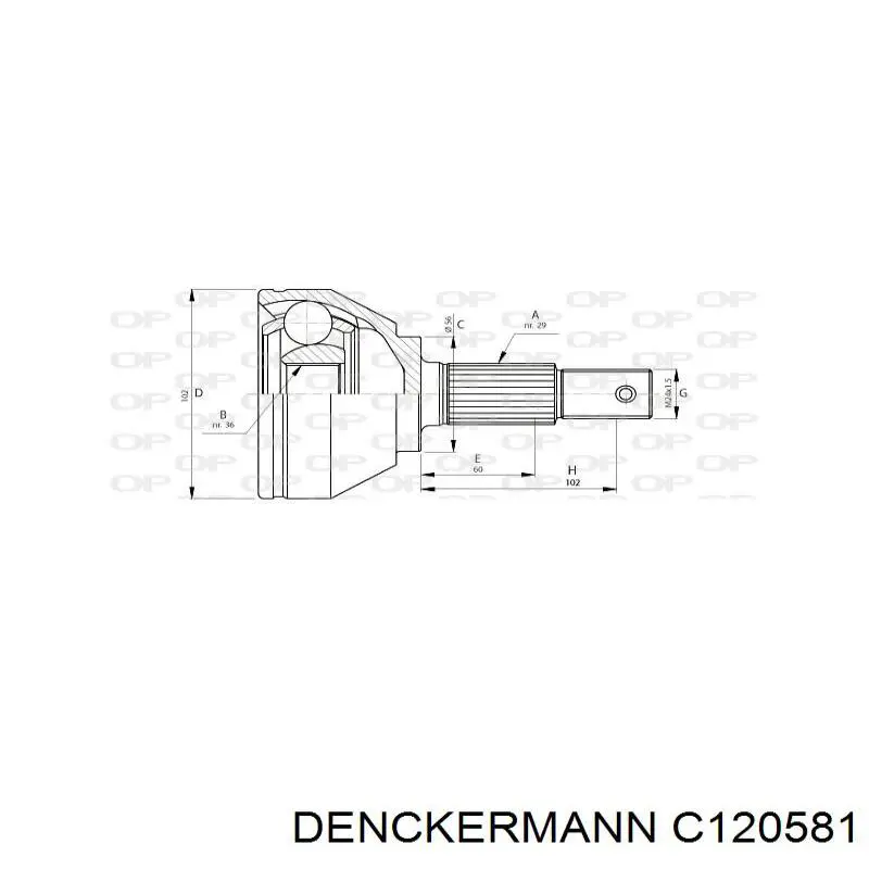 Шарнір кутових швидкостей передній лівий Denckermann C120581 ціна, від 42.51 USD