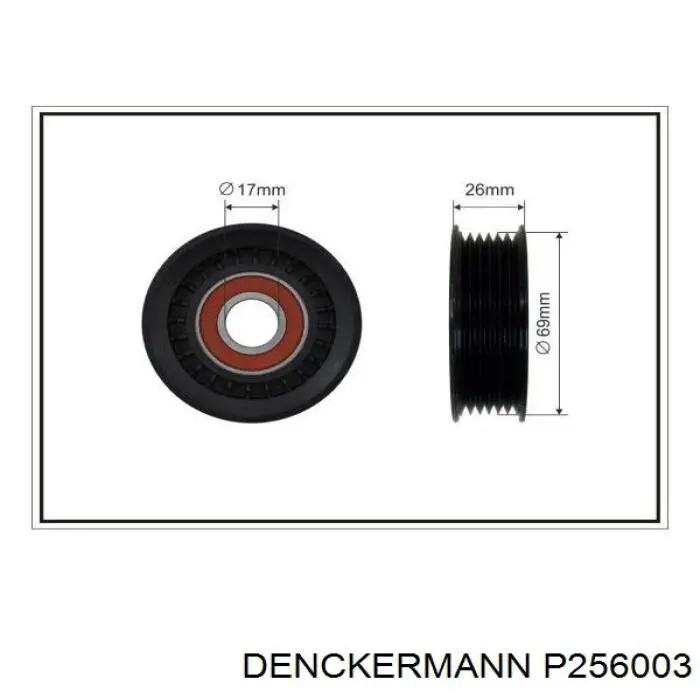 P256003 Denckermann ролик натягувача приводного ременя
