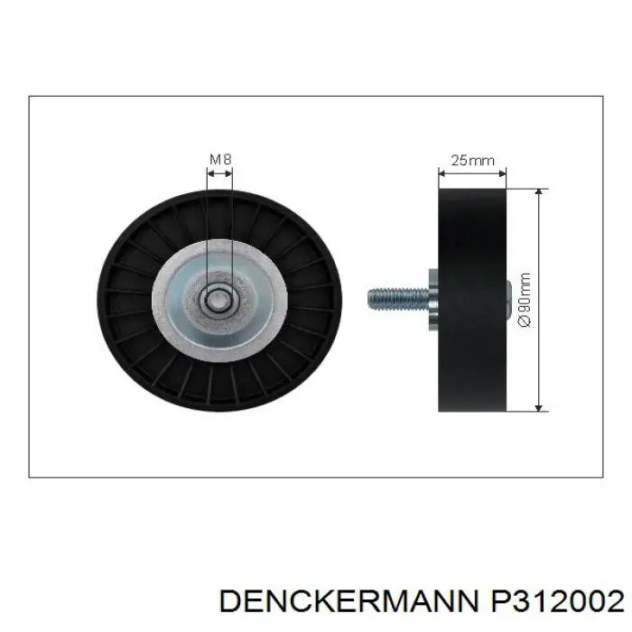 P312002 Denckermann ролик натягувача приводного ременя