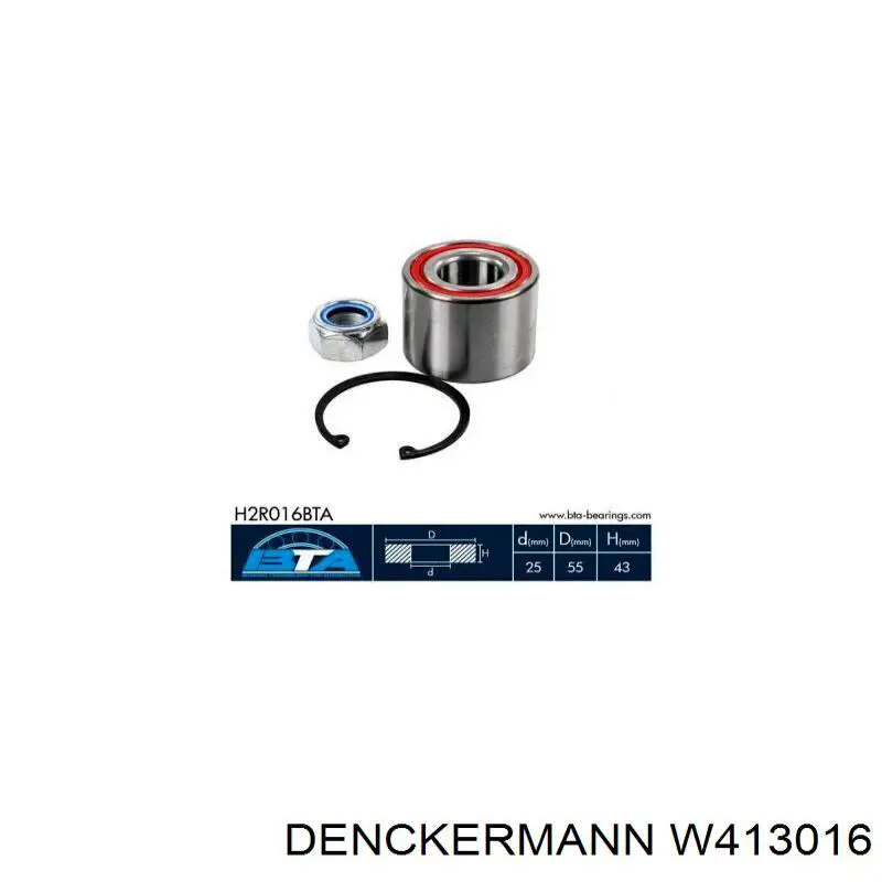 Купити W413016 Denckermann Підшипник ступиці передньої