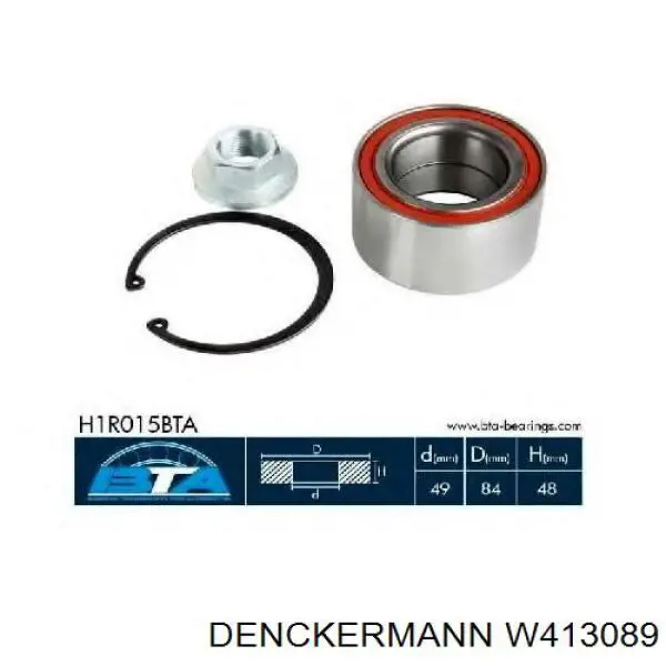 Купити W413089 Denckermann Підшипник ступиці передньої