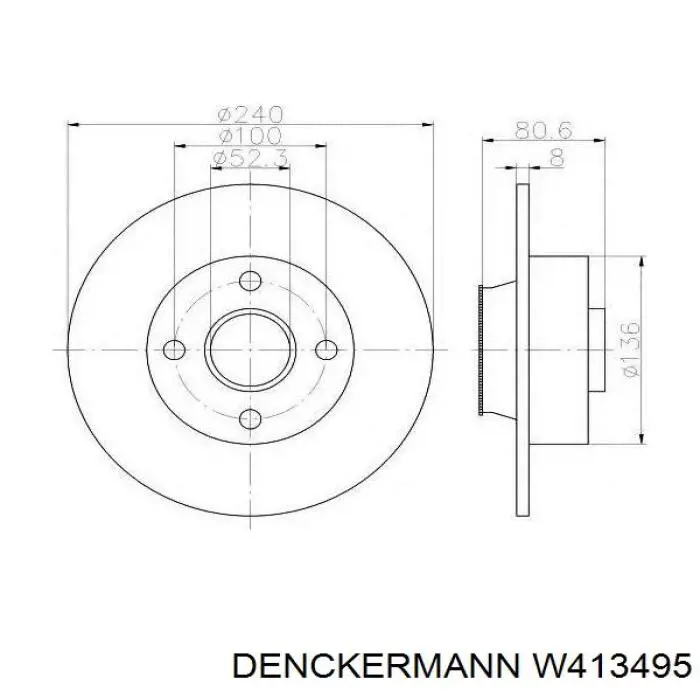 W413495 Denckermann Маточина задня