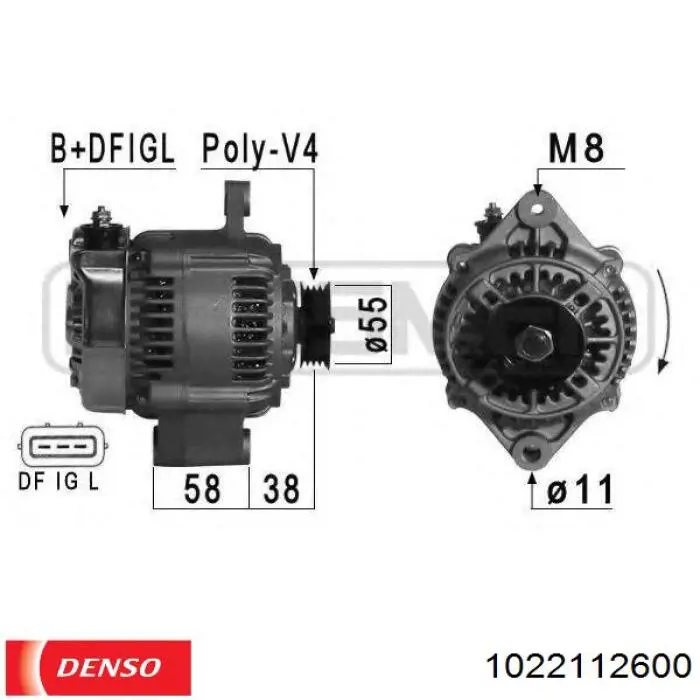 1022112600 Denso Авто генератор