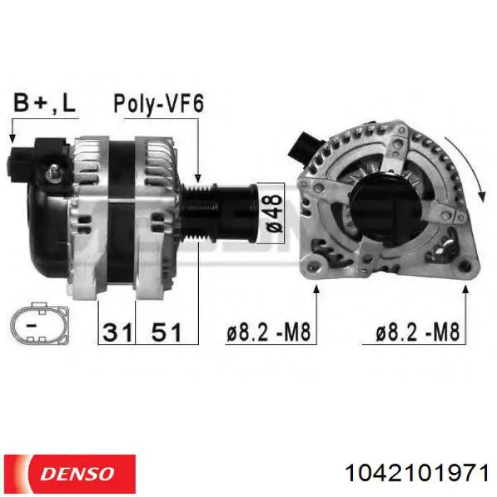 1042101971 Denso генератор
