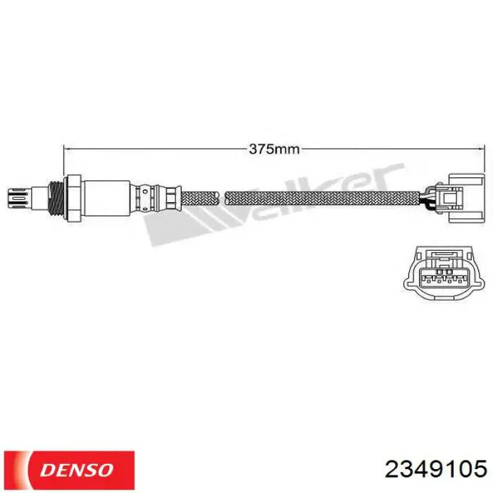 Лямбдазонд, датчик кисню до каталізатора 2349105 Denso