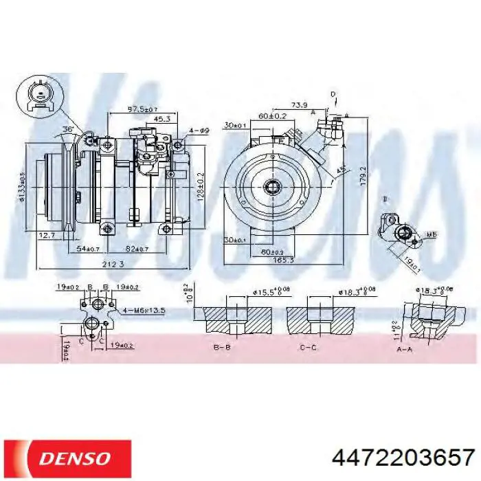 Компресор системи кондиціювання Denso 4472203657 ціна, від 152.00 USD