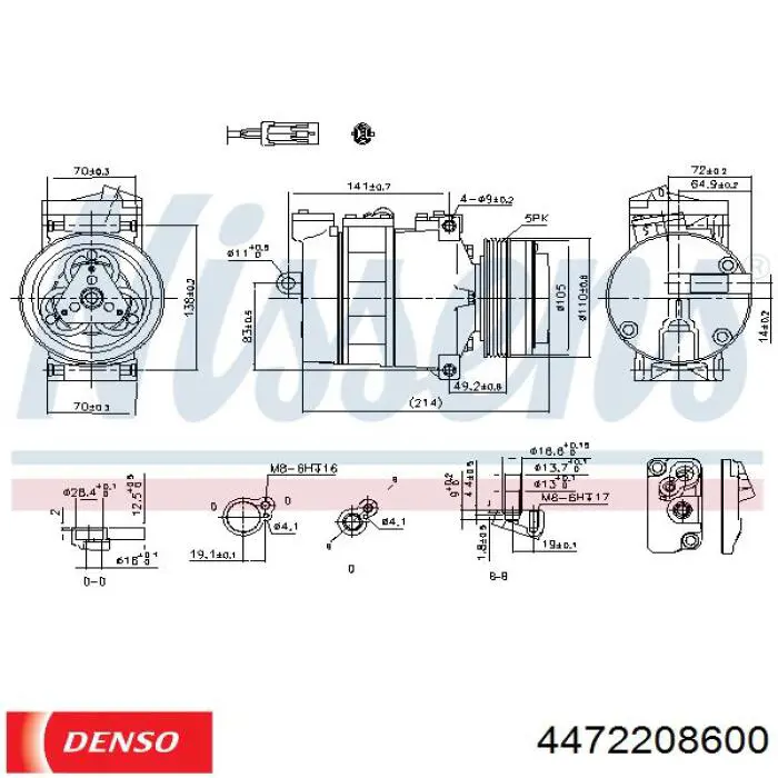 Насос кондиціонера Denso 4472208600