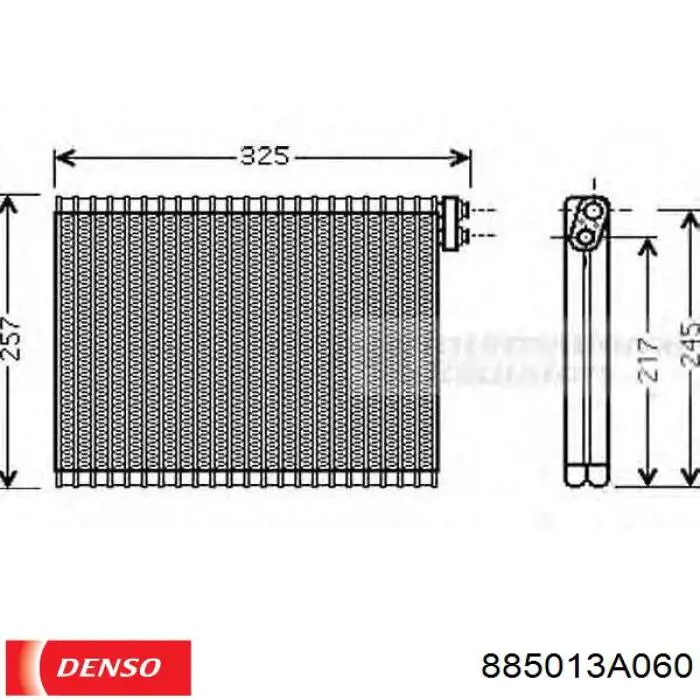 Радіатор кондиціонера салонний, випарник 885013A060 Denso