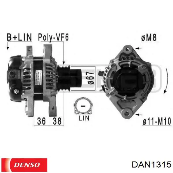 Купити DAN1315 Denso Генератор