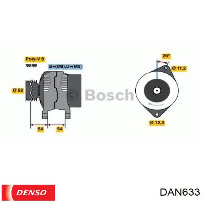 DAN633 Denso Авто генератор