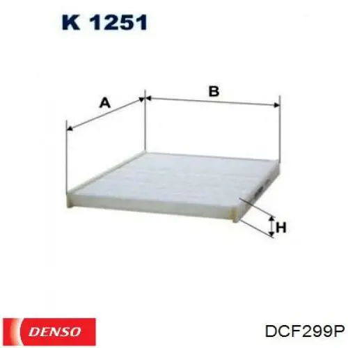 DCF299P Denso Внутрішньосалонний фільтр
