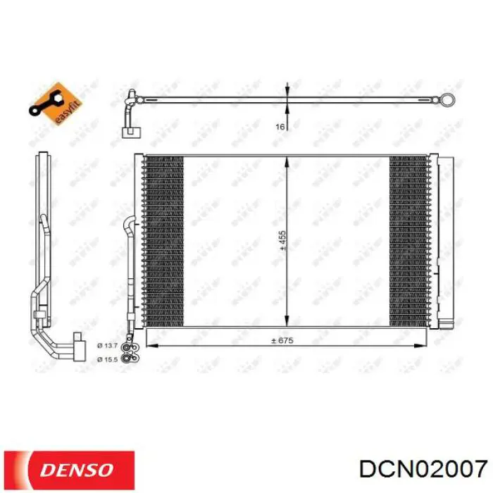 DCN02007 Denso радіатор кондиціонера