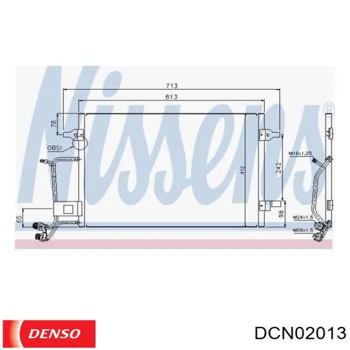 Радіатор кондиціонера DCN02013 Denso