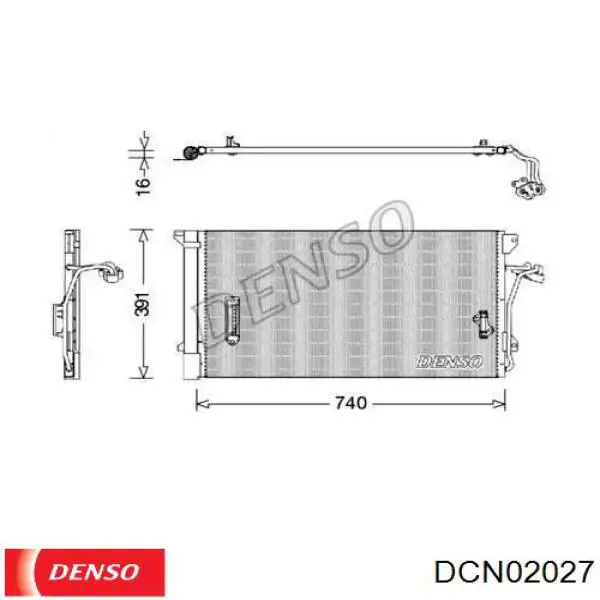 Радіатор кондиціонера DCN02027 Denso