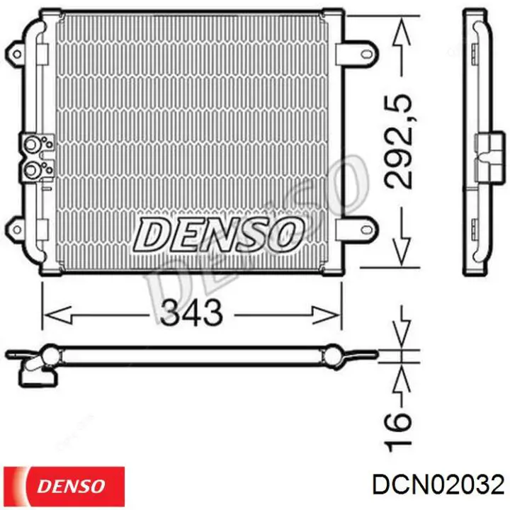 Купити DCN02032 Denso Радіатор системи охолодження кондиціонера