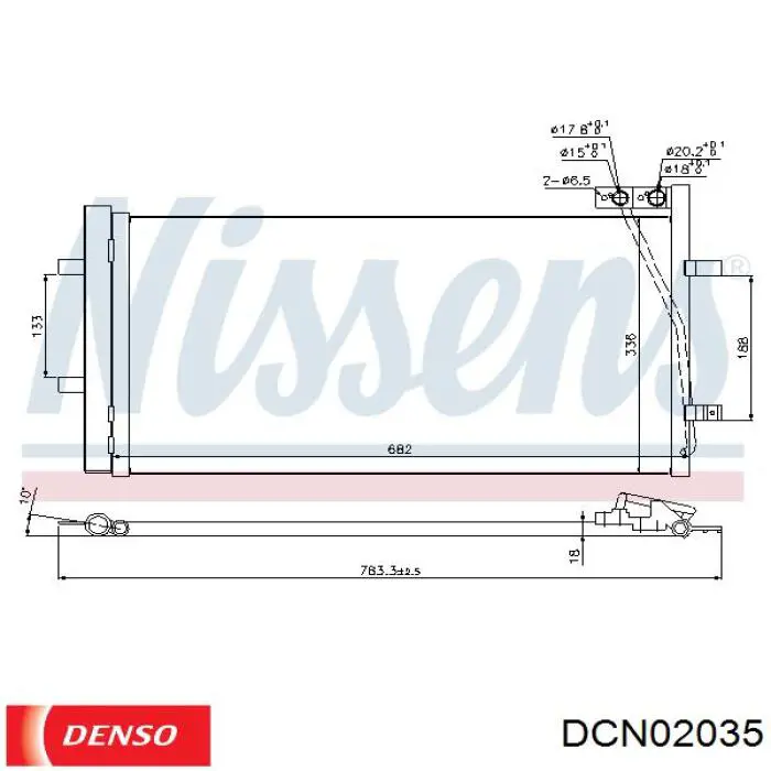 DCN02035 Denso радіатор кондиціонера