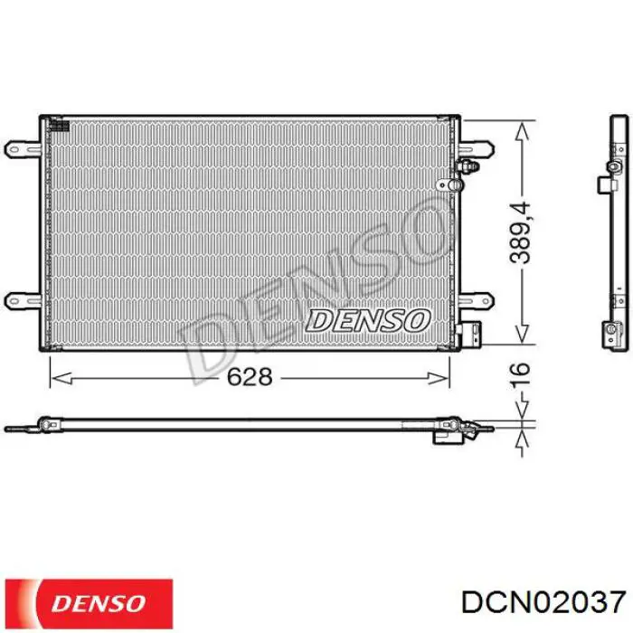 Купити DCN02037 Denso Радіатор системи охолодження кондиціонера