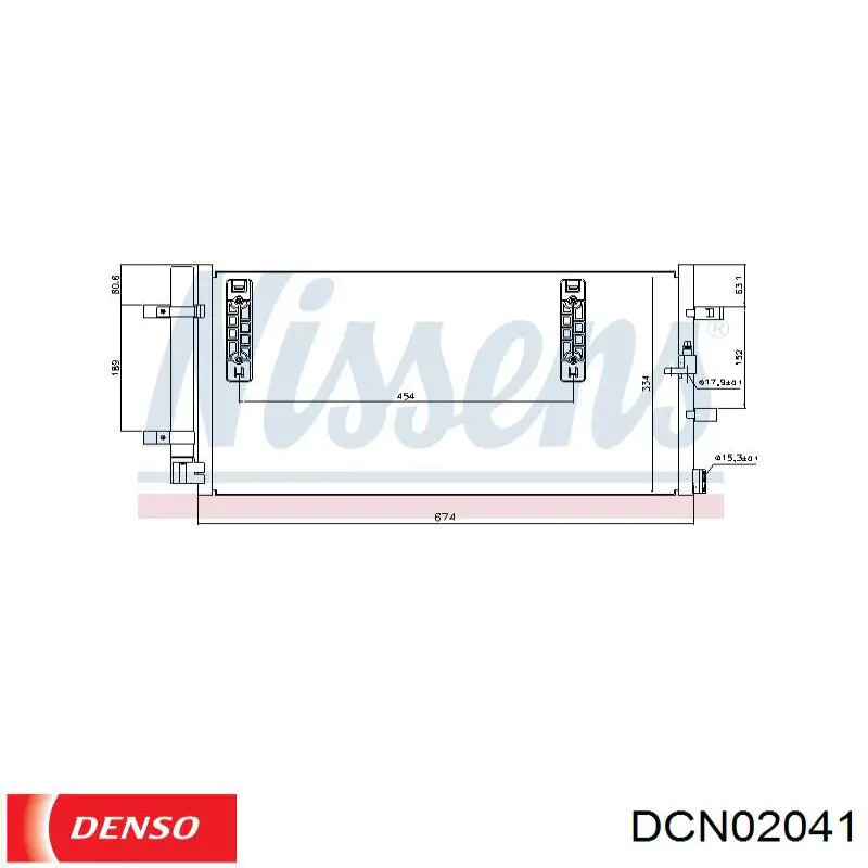 Радіатор кондиціонера DCN02041 Denso