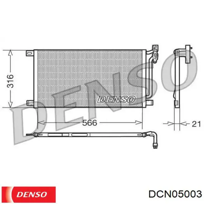 Купити DCN05003 Denso Радіатор системи охолодження кондиціонера