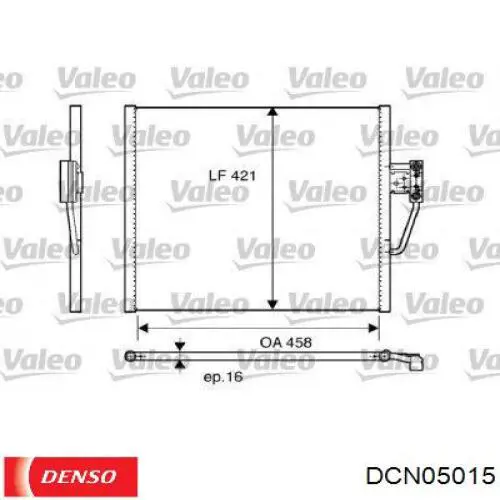 Купити DCN05015 Denso Радіатор системи охолодження кондиціонера
