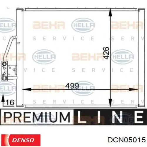 Радіатор кондиціонера DCN05015 Denso