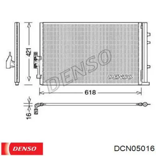 Радіатор кондиціонера DCN05016 Denso