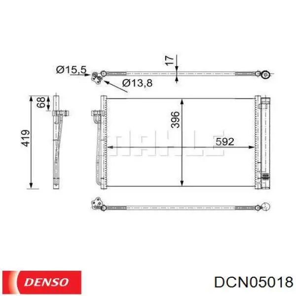 Конденсатор кондиціонера Denso DCN05018 ціна, від 80.43 USD