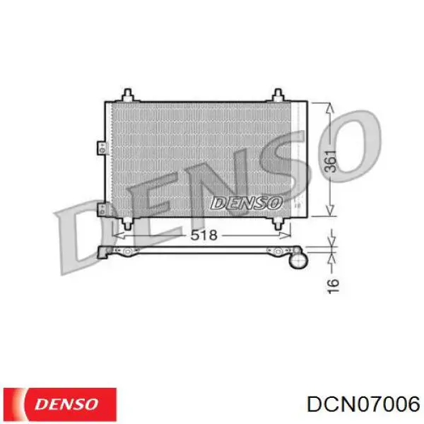 Радіатор кондиціонера DCN07006 Denso