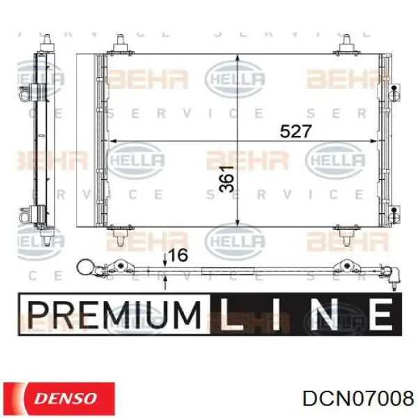Радіатор кондиціонера DCN07008 Denso