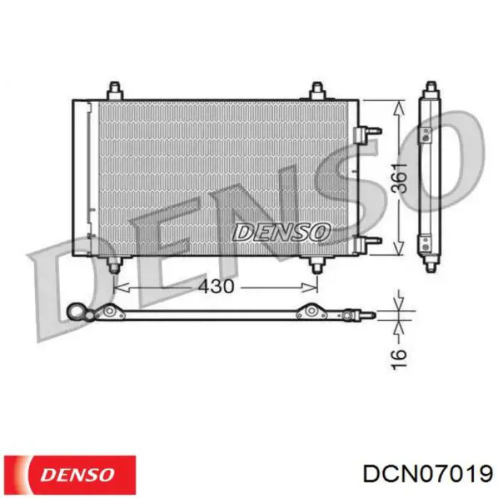 Радіатор кондиціонера DCN07019 Denso