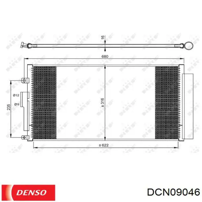 Купити DCN09046 Denso Радіатор системи охолодження кондиціонера