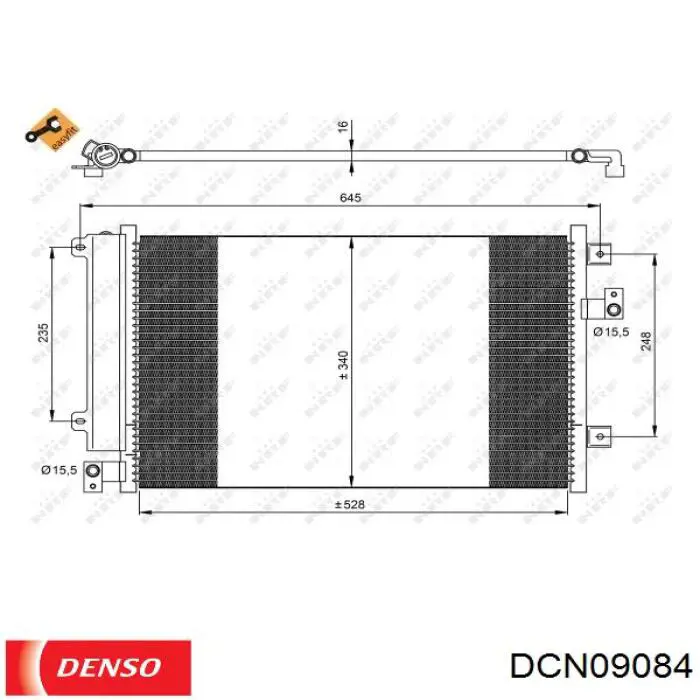 Конденсатор кондиціонера Denso DCN09084 ціна, від 81.70 USD