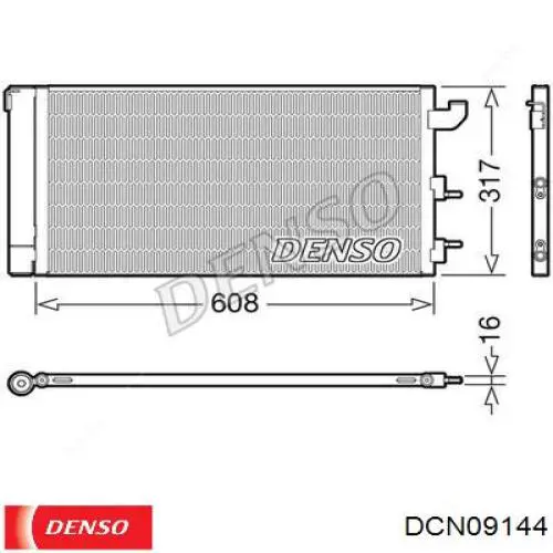 Радіатор кондиціонера DCN09144 Denso