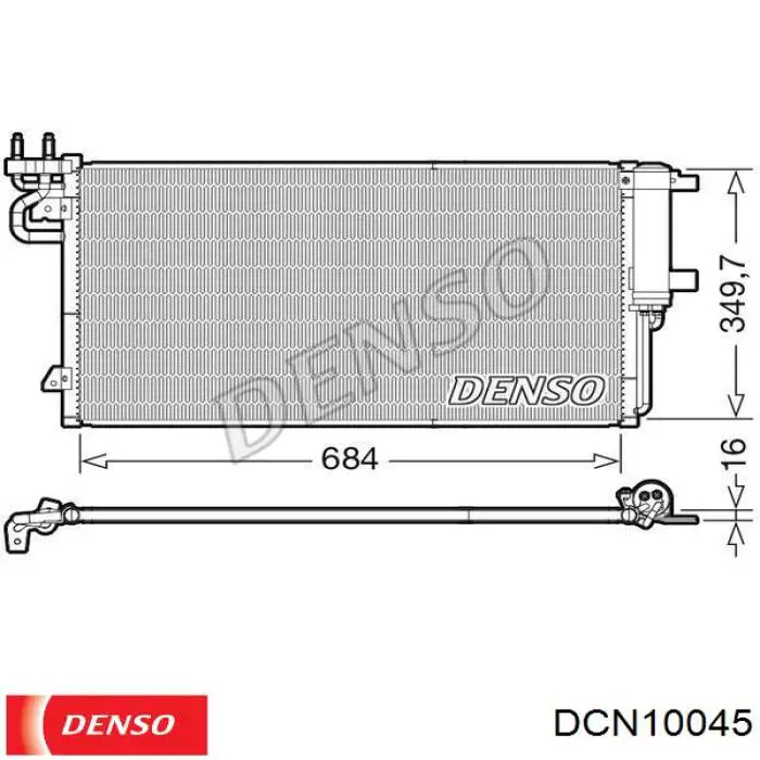 Радіатор кондиціонера DCN10045 Denso